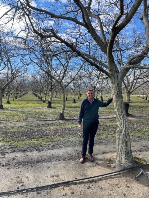 Declan with Almond Tree
